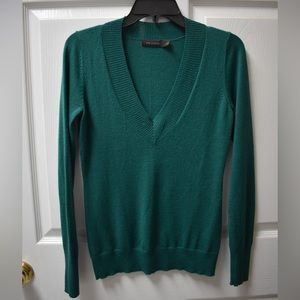 Ladies The Limited V-Neck Wool Blend Thin Knit Sweater